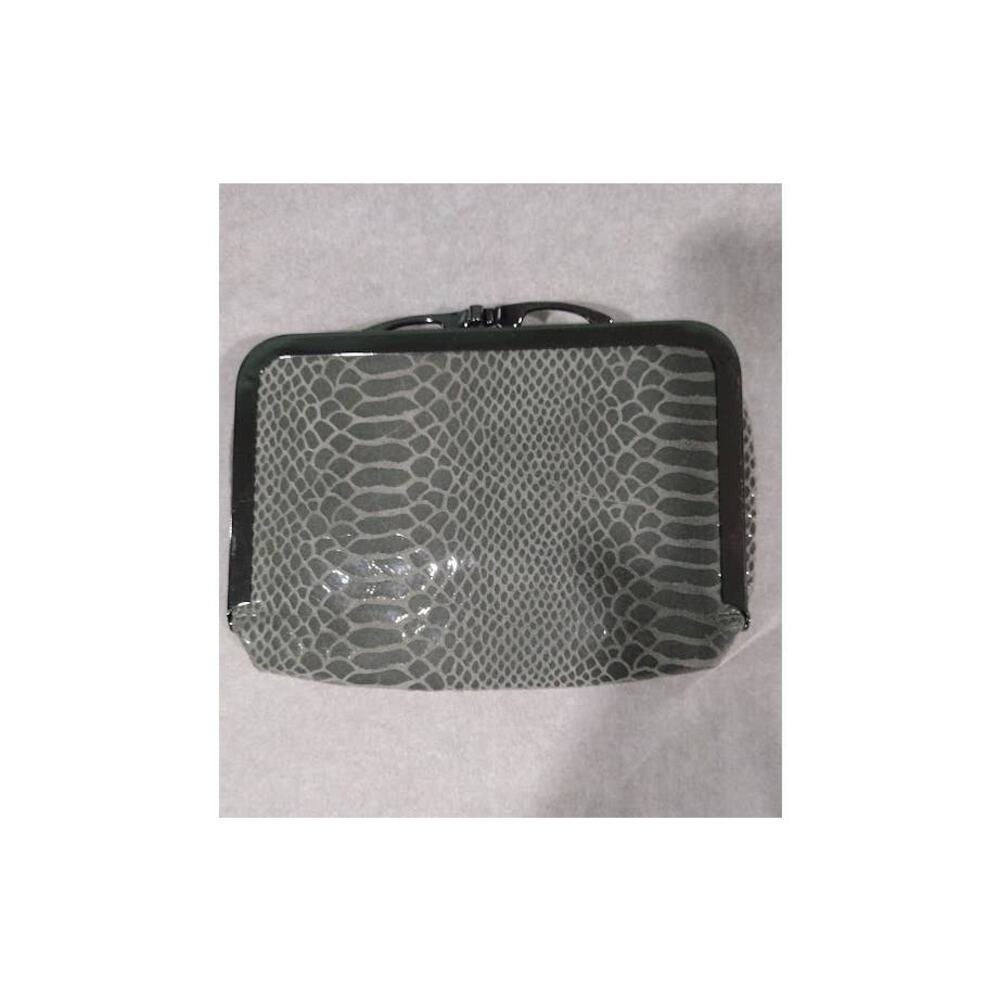 Perlina Embossed Leather Cosmetic Case with Interior Mirror,‎ Gray